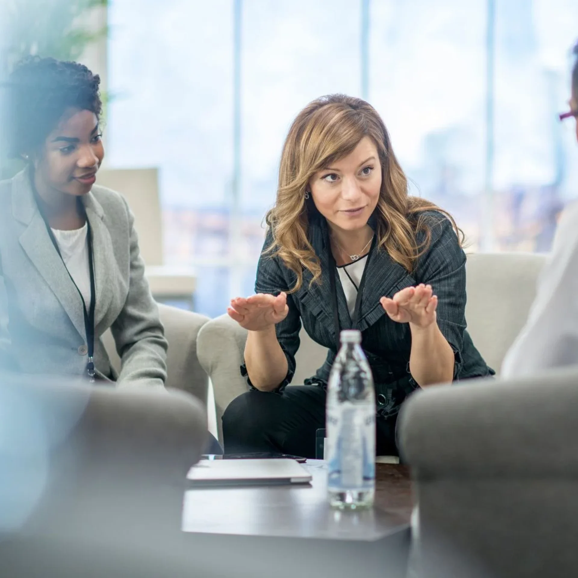Women in male dominated industries leading confidently with a strong female leadership strategy in a professional workplace setting
