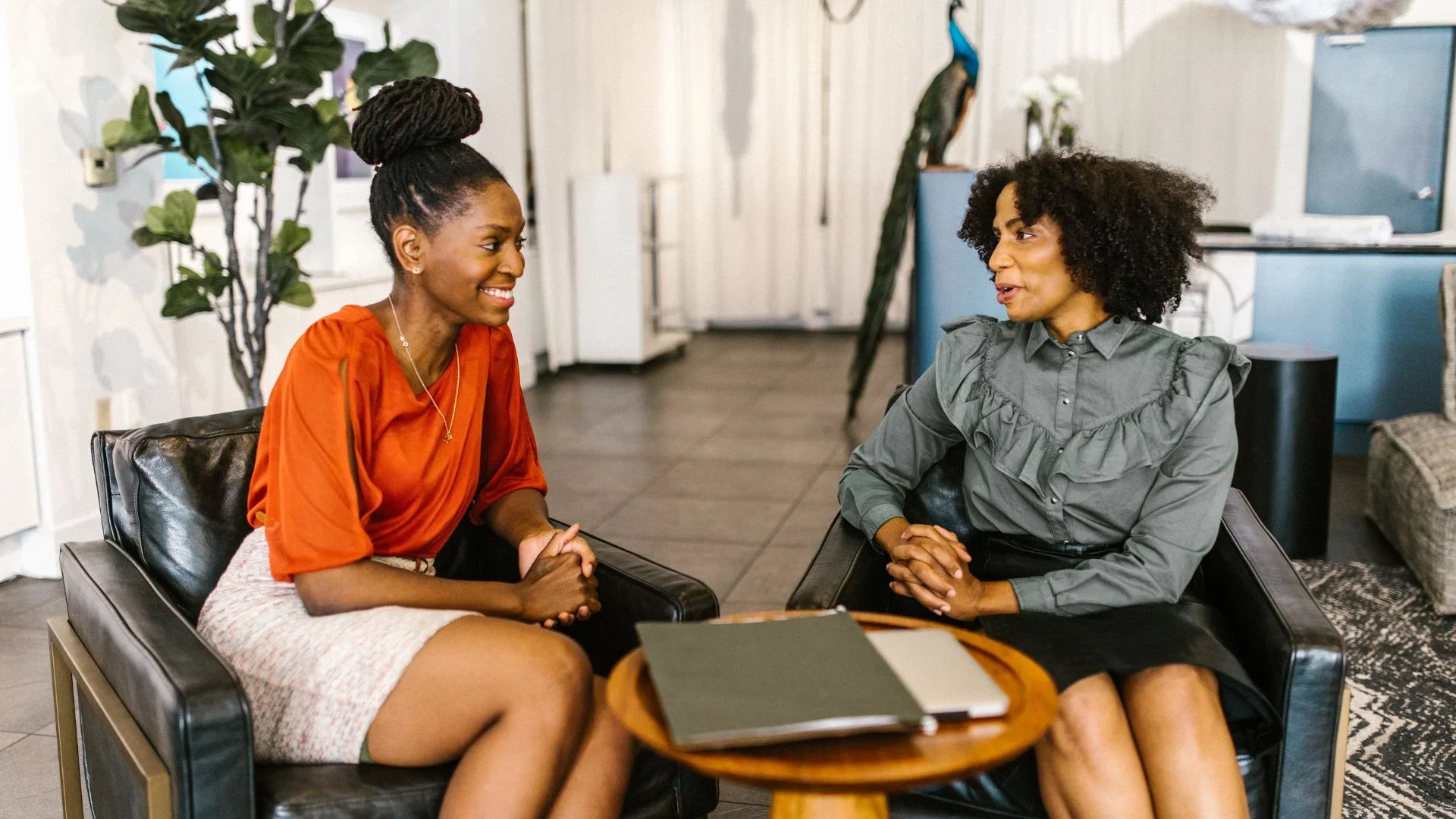 Women networking and building strategic relationships and leadership connections in a professional setting