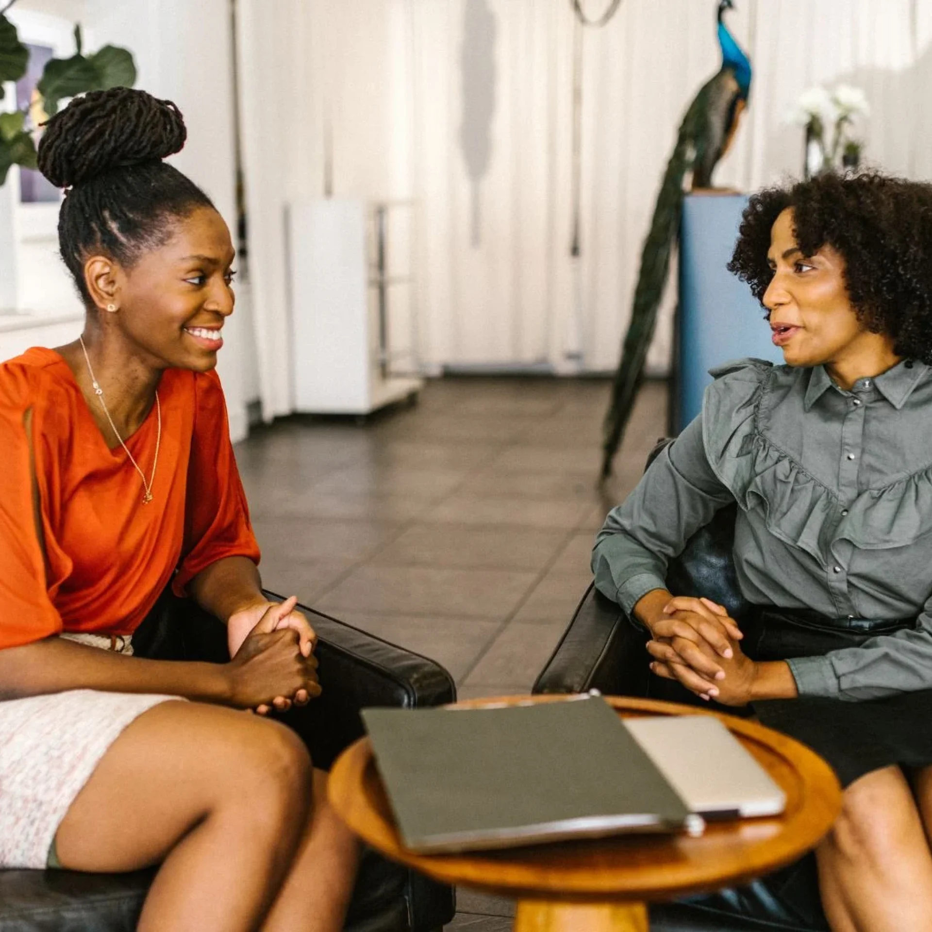 Women networking and building strategic relationships and leadership connections in a professional setting